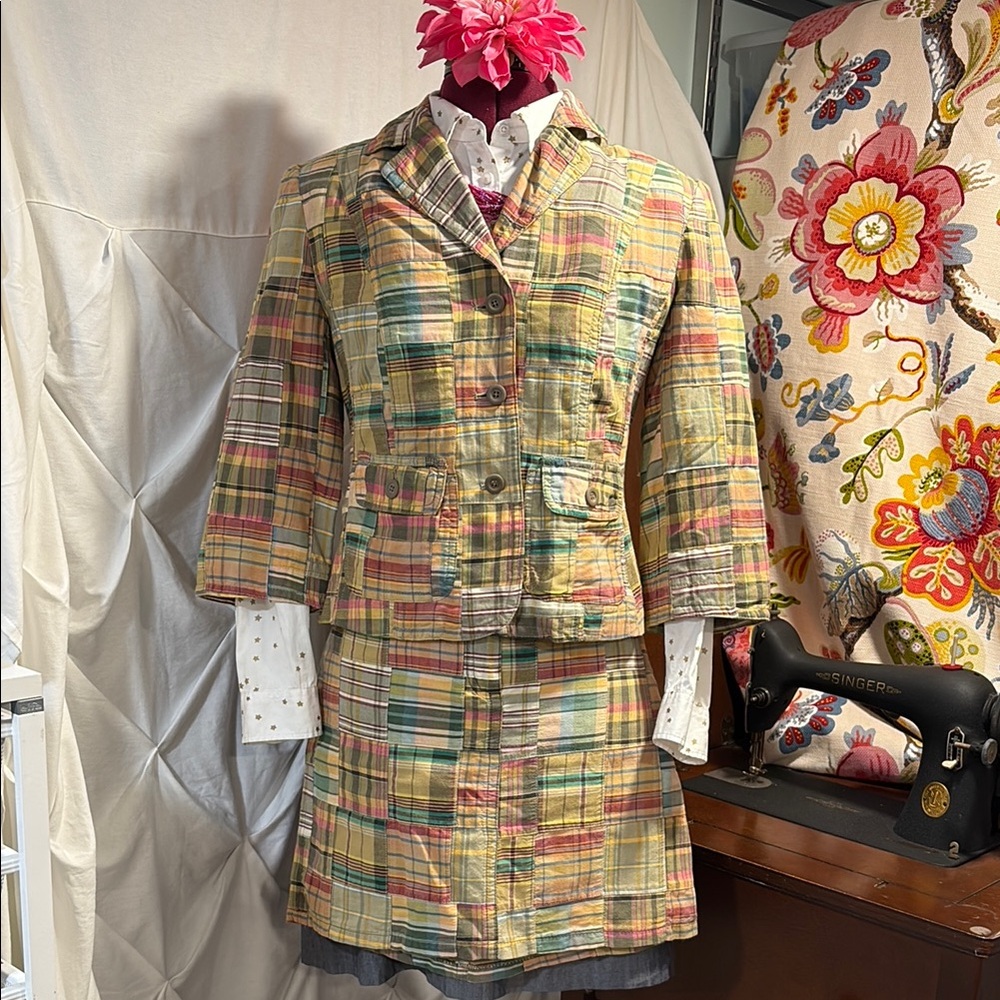 LOFT Multi-color Blazer and Straight Skirt Set